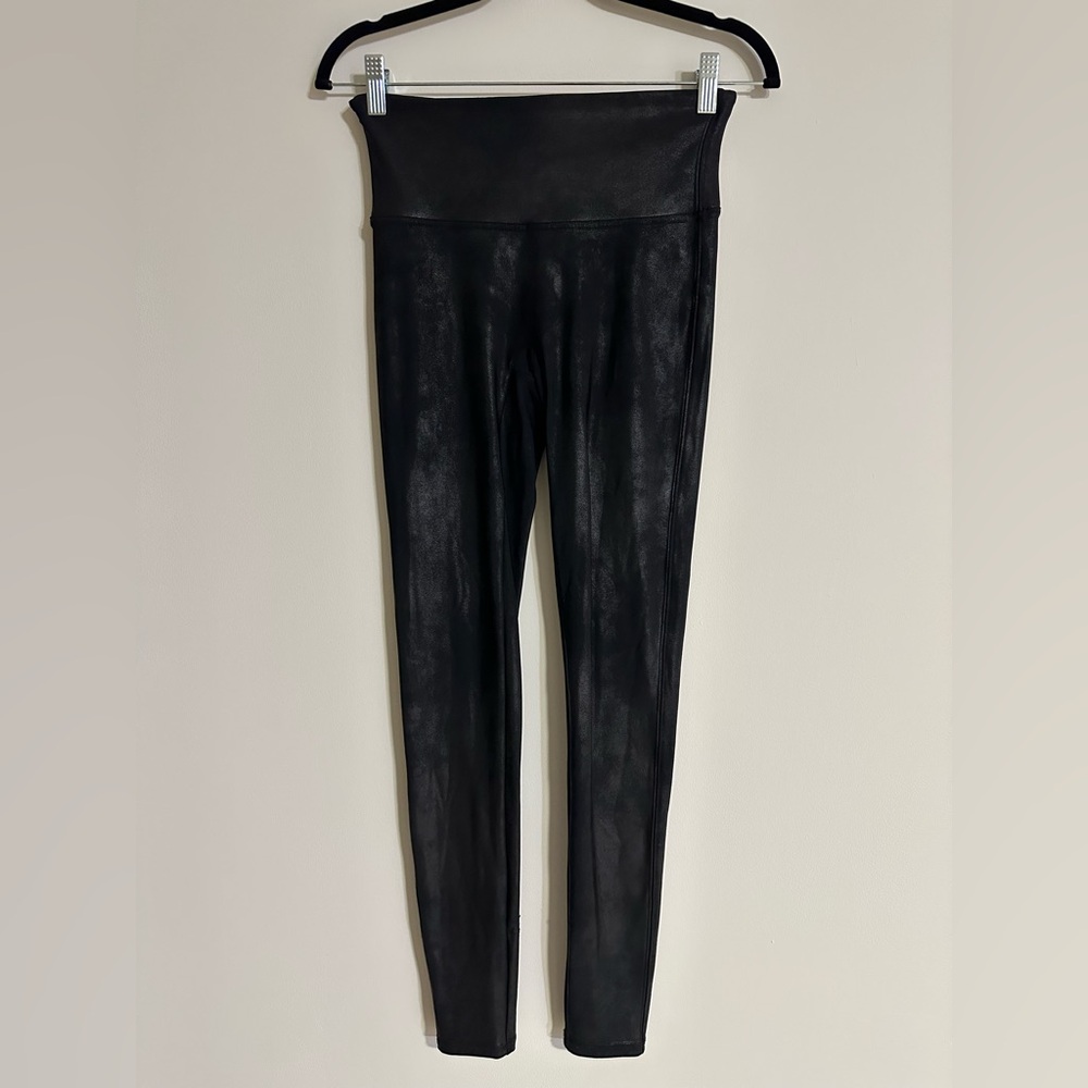 Spanx Black Faux Leather Leggings 36.5”
